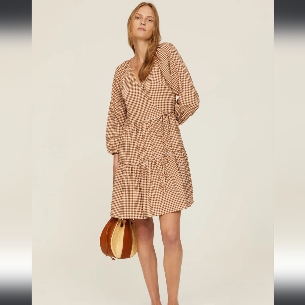 Madewell | Gingham Wrap Mini Dress size‎ S